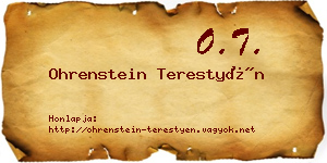 Ohrenstein Terestyén névjegykártya